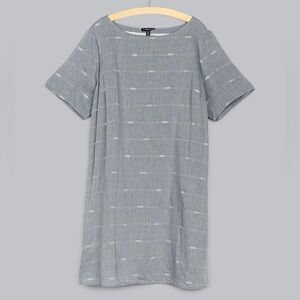 Eileen Fisher Nomadic Stripe with Organic Cotton Gray Chambray Dress